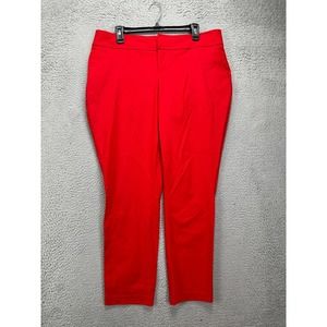 Torrid Pant 14 Red Nylon Blend Capri Ankle Trouser Straight High-Rise. Work once